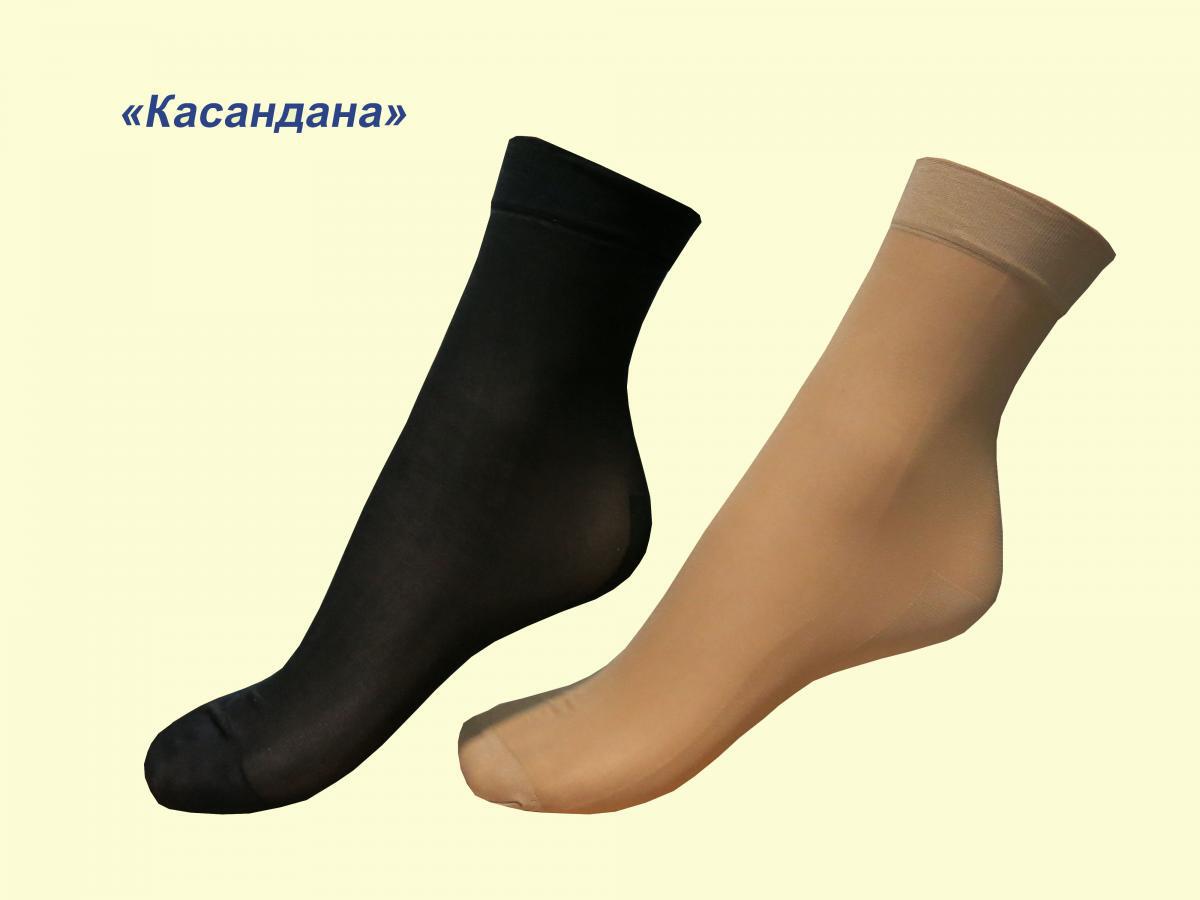 Носки капроновые «Casandana» с пяткой  №212 (зеленая упаковка) (10 пар)
