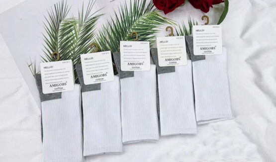 Носки женские тонкие «Amigobs» №1372 высокие, серый след (10 пар)