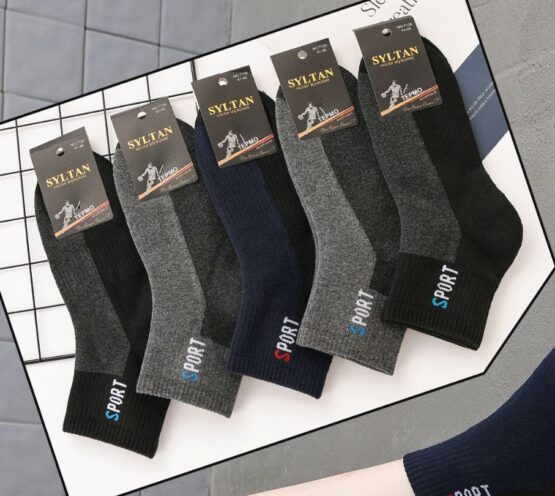 Носки мужские теплые «Syltan» №7126 махровые, укороченные, темный след (10 пар)