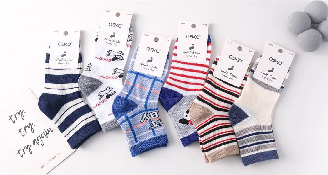 Носки детские тонкие «Osko» №С3302 (20-25, 25-30, 30-35) (12 пар)