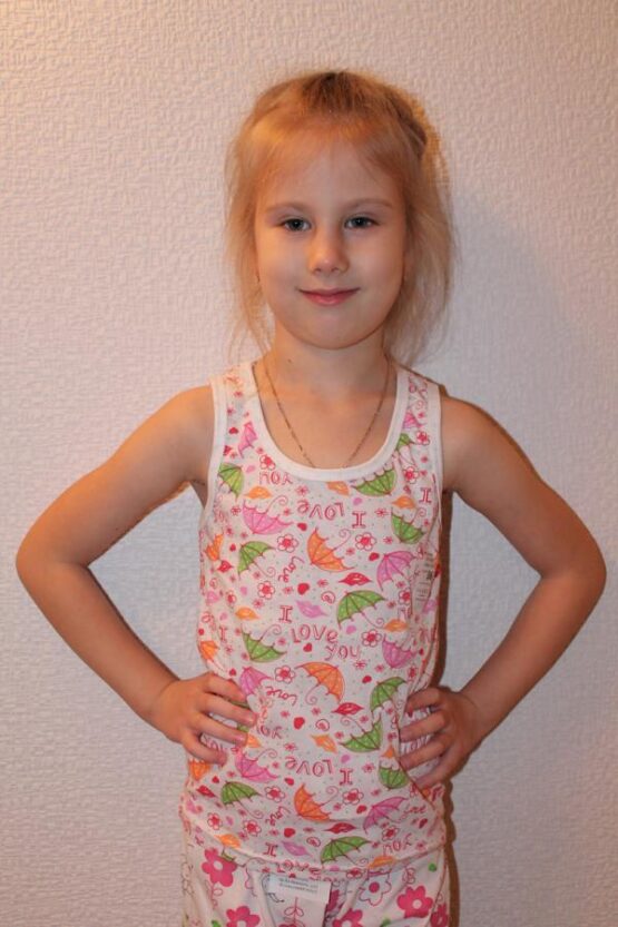 Майка детская лямка с рисунком (26-42)