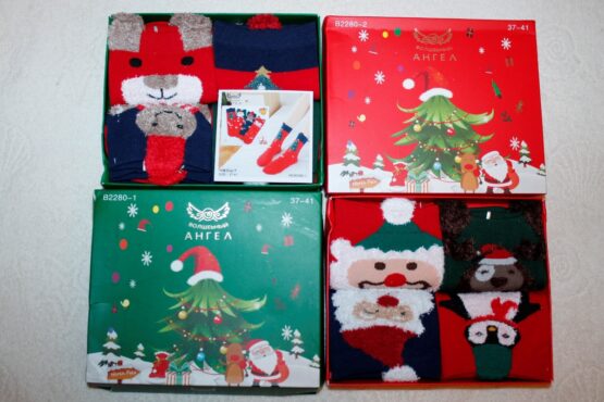 Носки женские тонкие «Волшебный ангел» №2280 новогодние (4 пары)