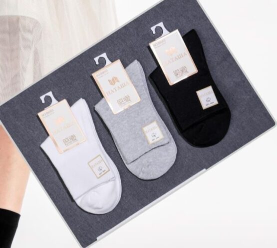 Носки женские тонкие «Наташа» №6053 широкая резинка (10 пар)