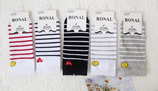 Носки женские короткие «Ronal» №2600 полоска (10 пар)