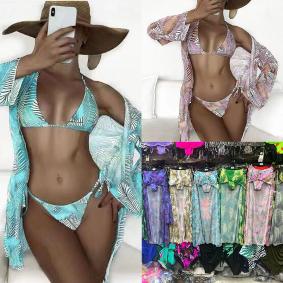 Купальник женский раздельный тройка с парео №24115 (38-46)