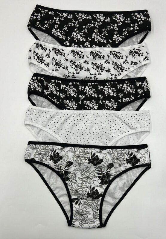 Трусы женские «Nicoletta» №17700 (M-2XL) черно-белые