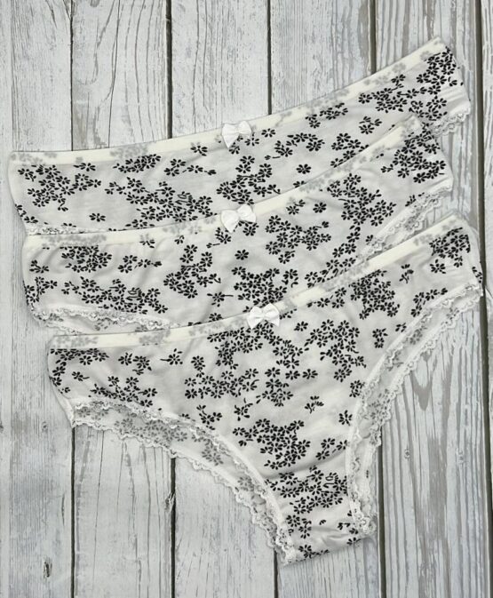 Трусы женские «Nicoletta» №910005 (М-XL) танго, белые с рисунком