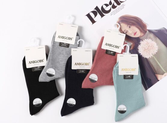 Носки женские тонкие «Amigobs» №9309, 9363, 9370 однотонные (10 пар)