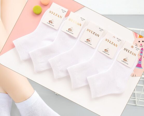 Носки детские тонкие «Syltan» №3365 (3-4, 5-6, 7-8) белые (10 пар)