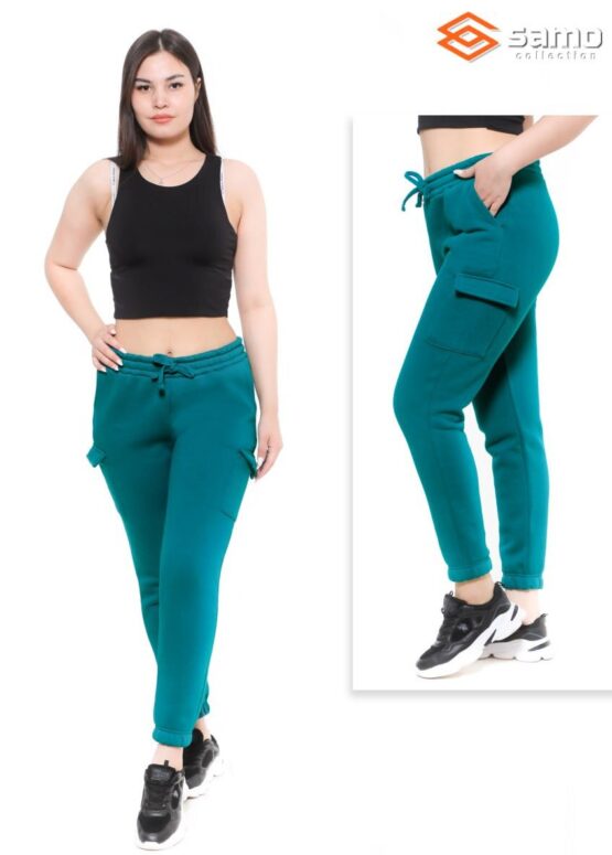 Брюки женские «Samo» №WT0110N (M-3XL) начес, накладные карманы, резинка