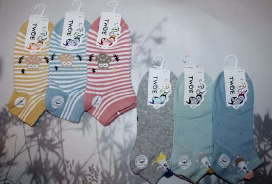 Носки женские короткие «Two’e» №WGE02, 04, 05, 06 рисунок (12 пар)