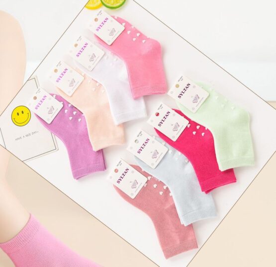 Носки детские тонкие «Syltan» №3673, 3661 (1-2, 2-3, 3-4) с тормозами, однотонные, мальчик или девочка (10 пар)