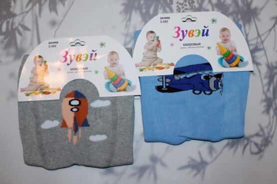 Колготки детские «Зувэй» №3355 (0-6, 6-12, 12-24) махровые, под подгузник