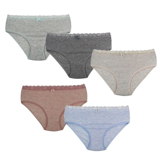 Трусы женские «Nicoletta» №24154 (2XL-4XL) меланж, кружевной пояс