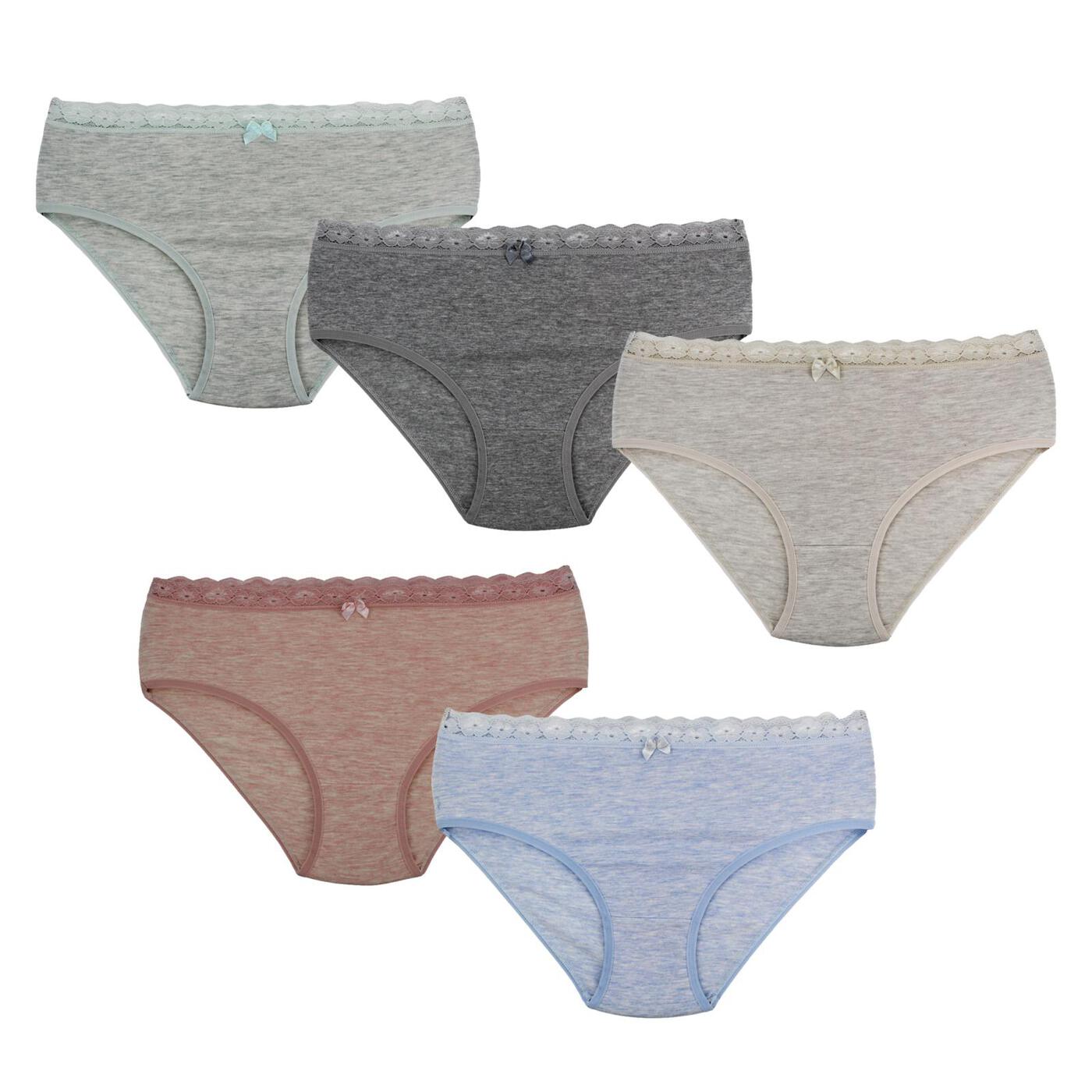 Трусы женские «Nicoletta» №24154 (2XL-4XL) меланж, кружевной пояс