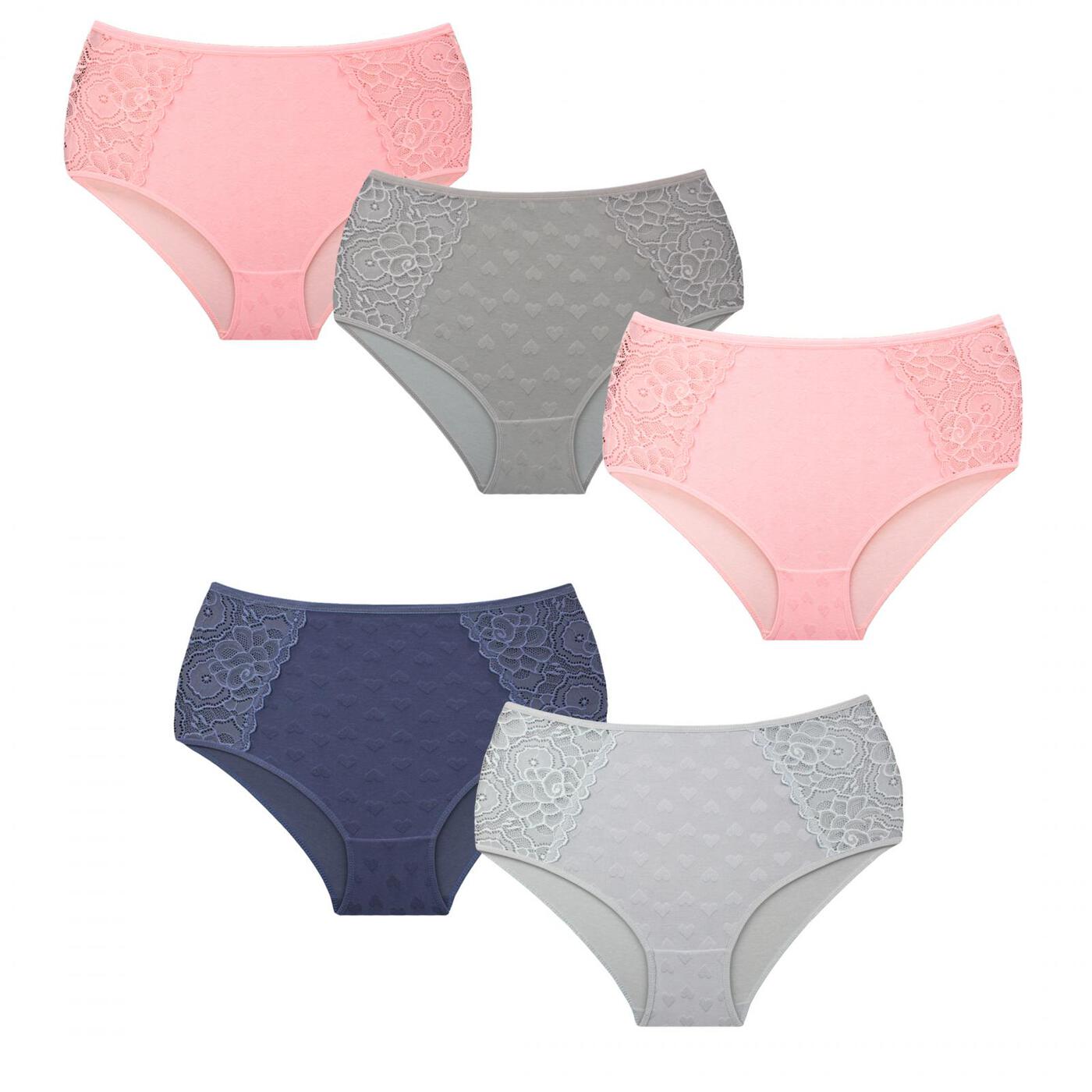 Трусы женские «Nicoletta» №10233 (2XL-4XL) набивное сердце, кружево