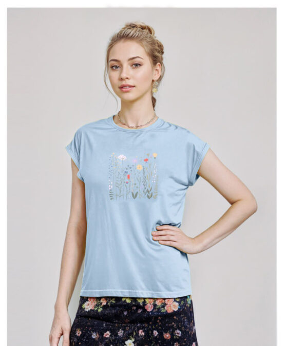 Футболка женская «Samo» (48-56, M-3XL) лайкра, принт