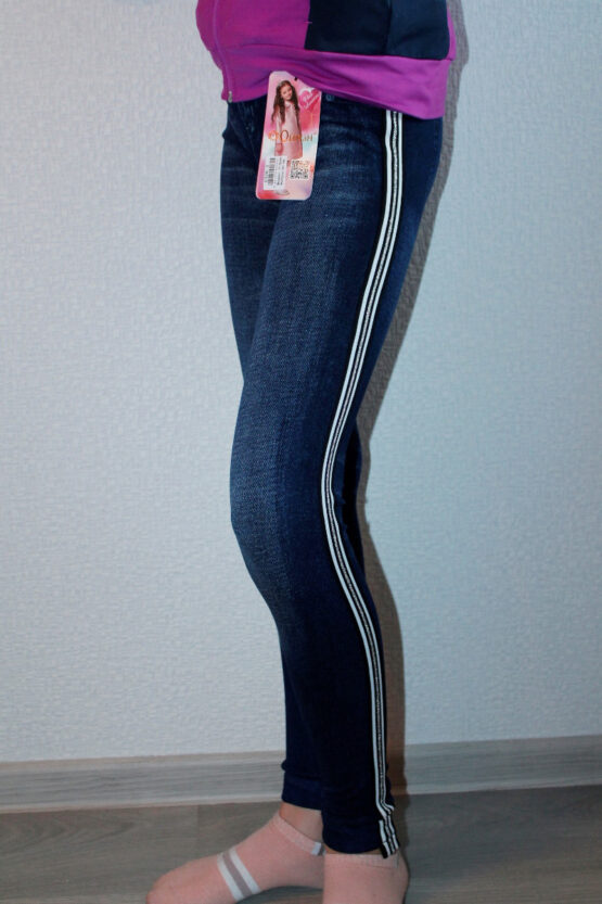 Лосины детские «Ойман» №С326 (7-8, 9-10, 10-12) джинс, лампас