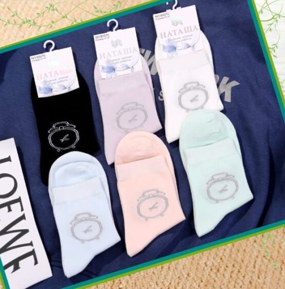 Носки женские тонкие «Наташа» №В5070 будильник (10 пар)