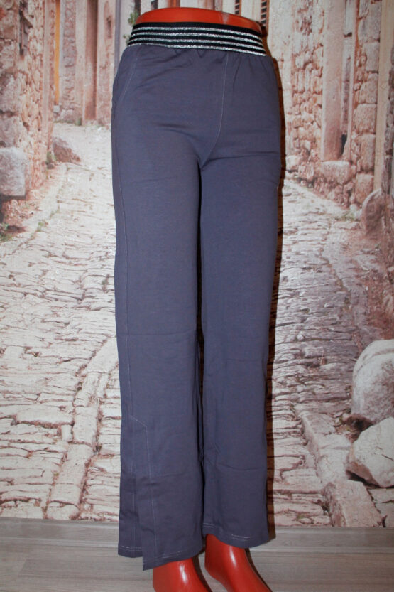 Брюки женские «WF» (42-52) с разрезом, блестящий пояс