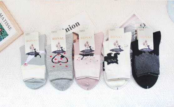 Носки женские тонкие «Ronal» №5012 котик (10 пар)