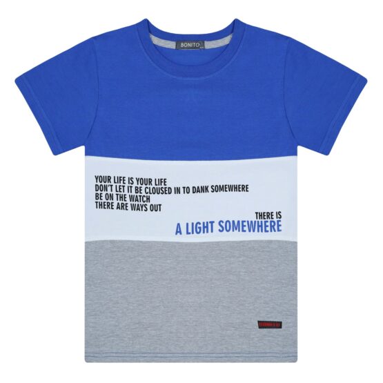 Футболка детская «Bonito» №1663(8-12 лет) на мальчика , бел.полоса