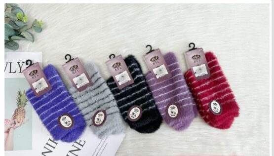 Носки женские теплые «BFL» №НВ649 норка, полоска (10 пар)