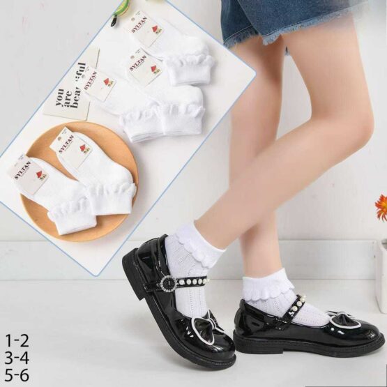 Носки детские тонкие «Syltan» №3974 (1-2, 3-4, 5-6 лет) короткие, рюши (10 пар)