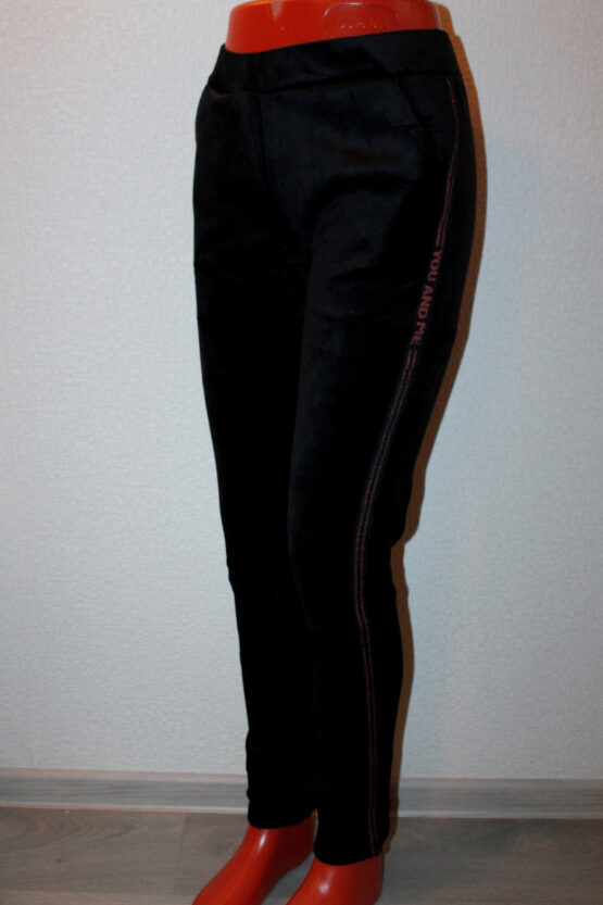 Брюки женские «Наташа» №А29 (S/M-2XL) велюр, лампасы