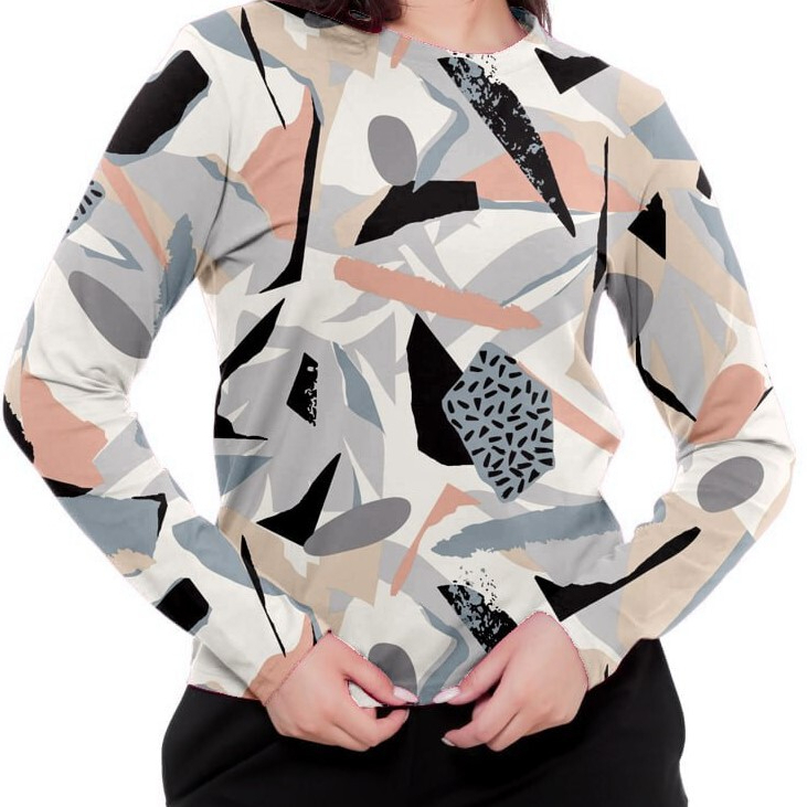 Футболка женская «Samo» №W4783R (48-56) длинный рукав, лайкра