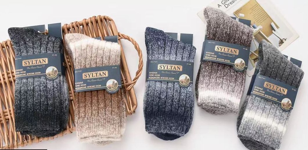 Носки мужские теплые «Syltan» №7141 лама, переливы (10 пар)