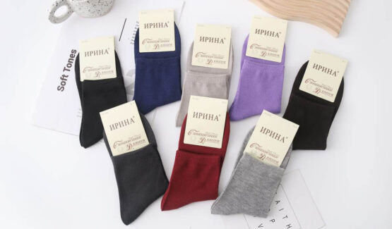 Носки женские тонкие «Ирина» №2803 однотонные (12 пар)