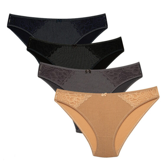 Трусы женские «Nicoletta» №12083 (XL-3XL) горошек, гипюр