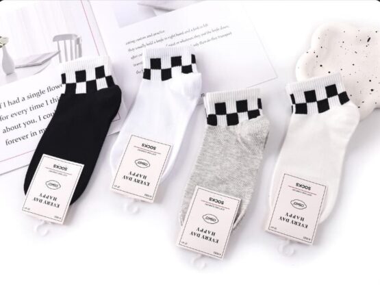 Носки женские короткие «Osko» №А1693 черный квадрат (10 пар)