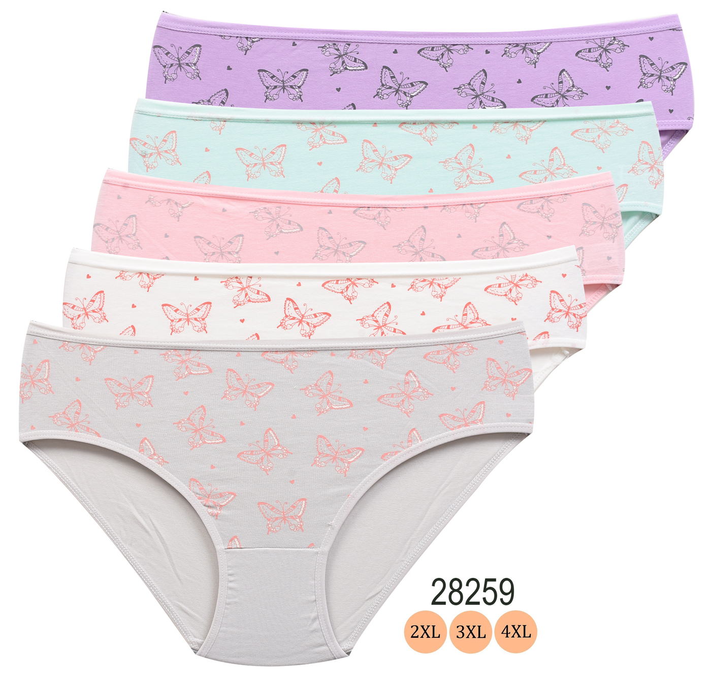 Трусы женские «Nicoletta» №28259 (2XL-4XL) бабочки