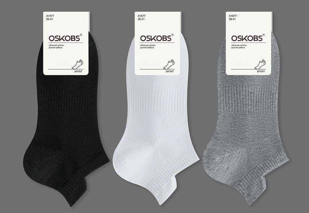 Носки женские короткие «Osko» №А1677 с завышенной пяткой (12 пар)