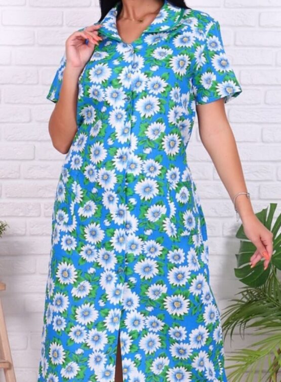 Халат женский бязь на пуговице (48-62)