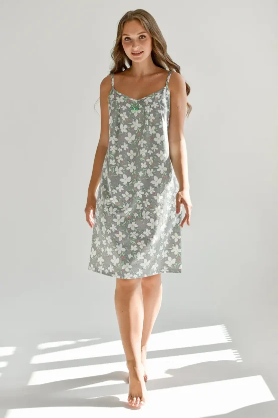 Сорочка женская «Оптима. Полянка» №1750 (42-52) тонкая бретель