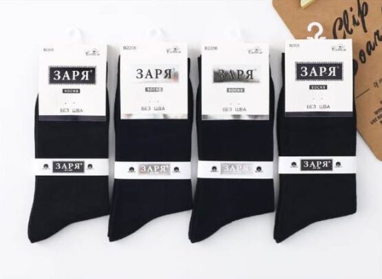 Носки мужские тонкие «Заря-без шва» №2205, 2206, 2207, 2204 (12 пар)