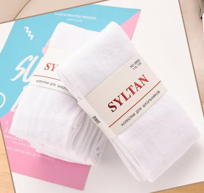 Колготки детские «Syltan» №8865 (116-164) белые (3 шт)