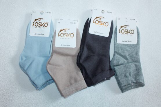 Носки детские тонкие «Osko» №3348 (3-4, 5-6, 7-8) (12 пар) однотонные, мальчик