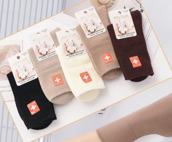 Носки женские тонкие «Syltan» №2282 однотонные, медик (10 пар)