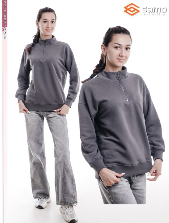 Толстовка женская «Samo» №W17036F короткая молния (48-56)