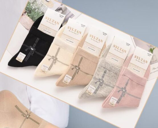 Носки женские тонкие «Syltan» №2589 бантик (10 пар)