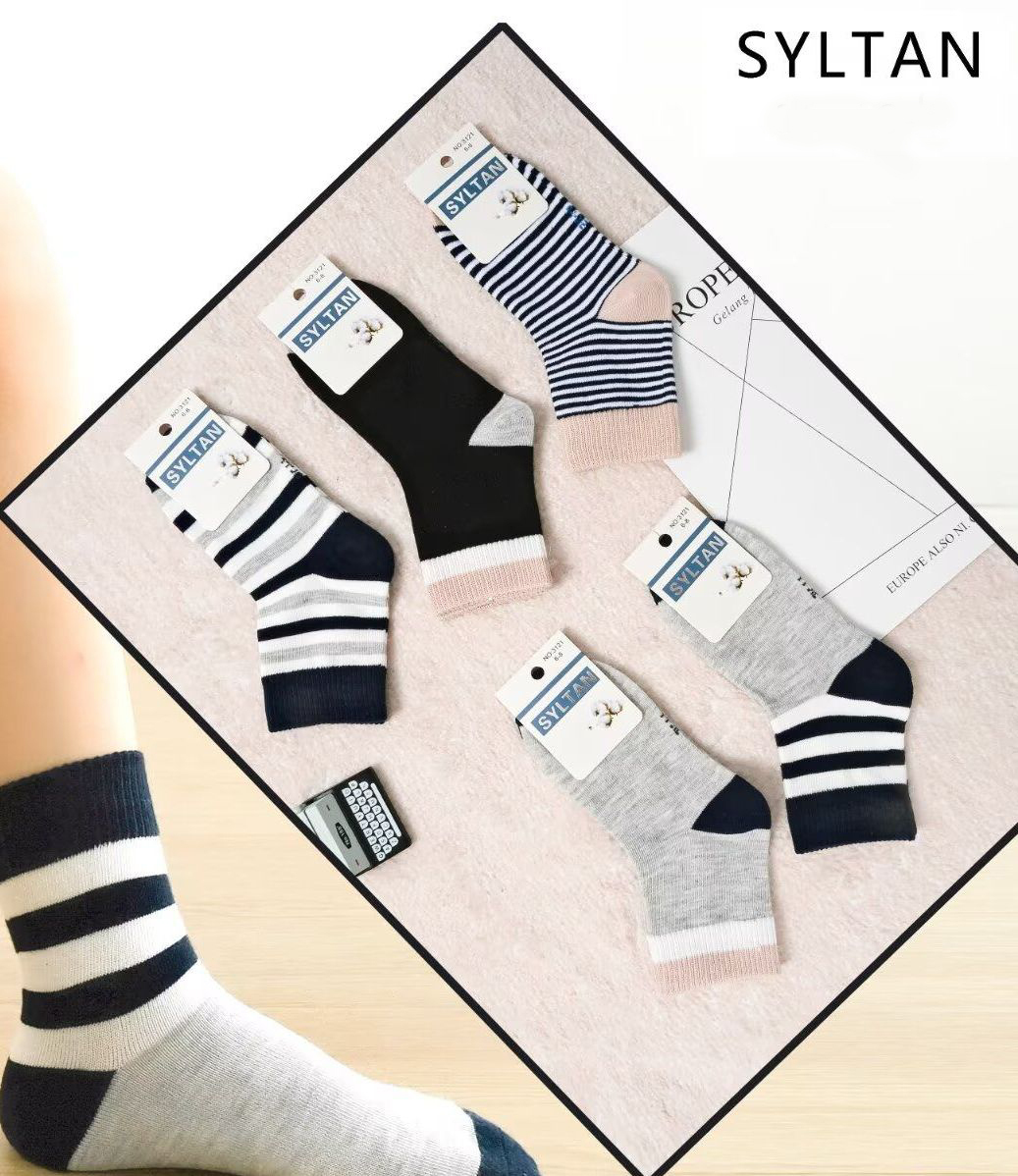 Носки детские тонкие «Syltan» №3121 (6-8, 8-10, 10-12) полоска (10 пар)