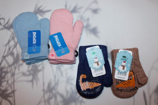 Рукавички детские «Корона» №Е5142, 0709 тонкие (12 пар)