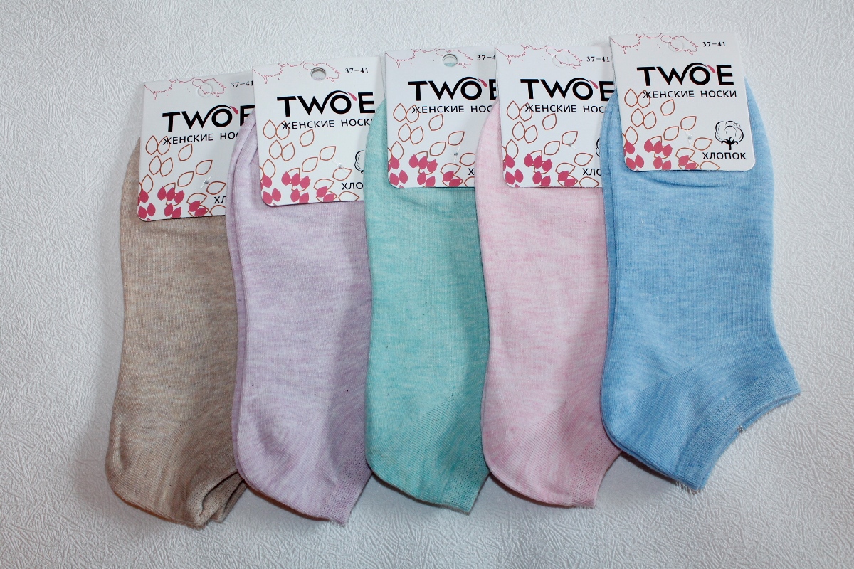 Носки женские короткие «Two’e» №WGB23, WGB36,WGB65, 68 ассорти (12 пар)