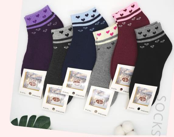 Носки женские теплые «BFL» №НЕ157, 156, 154, 159, 167 короткие, махровые (12 пар)