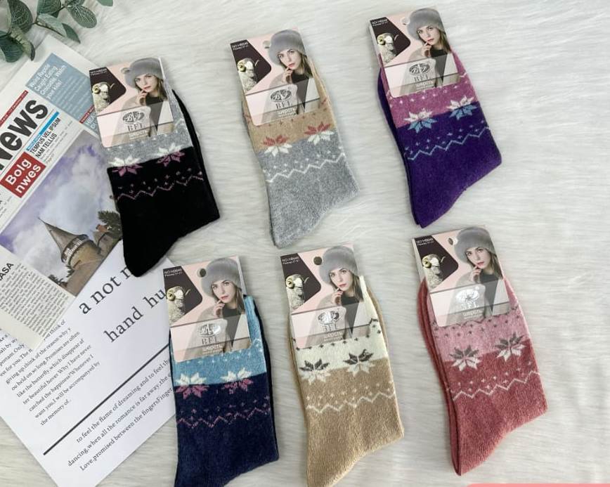 Носки женские теплые «BFL» №НВ637, 633, 634, 638, 646, WZ ангора (12 пар)