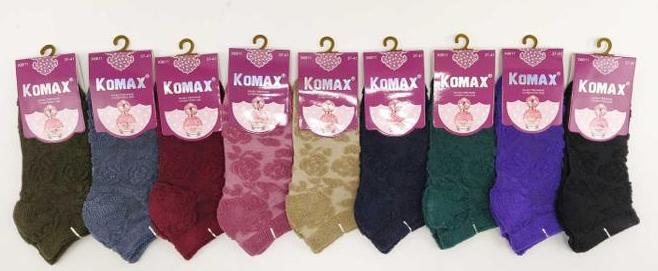 Носки женские теплые «Komax» №Х6611-1 короткие, махровые сверху (12 пар)